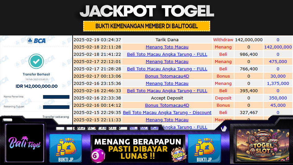 BALITOGEL | JP TOGEL 142 JUTA | MENANG PASTI DIBAYAR