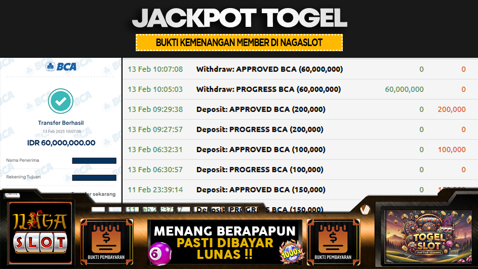 NAGASLOT | JP TOGEL 60 JUTA | MENANG PASTI DIBAYAR