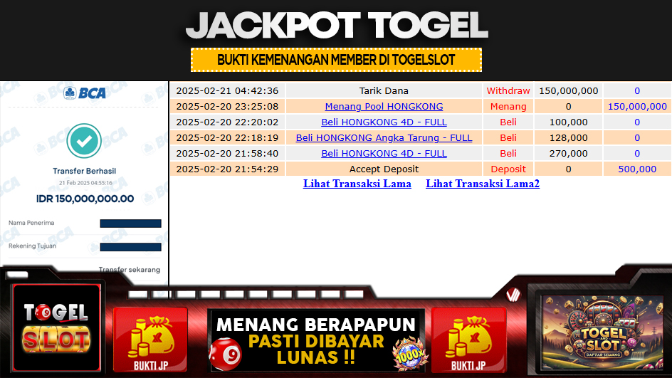 TOGELSLOT | JP TOGEL 150 JUTA | MENANG PASTI DIBAYAR