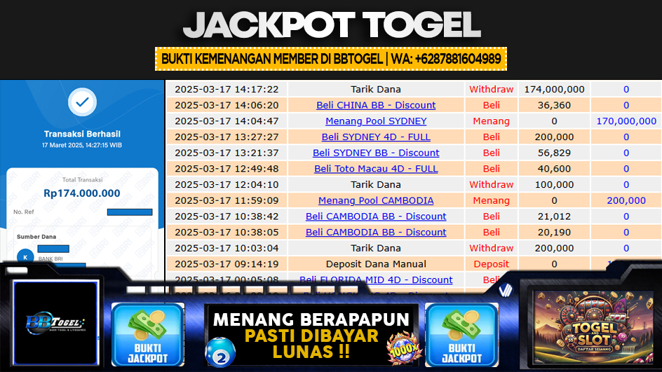 BBTOGEL | JP TOGEL 175 JUTA | MENANG PASTI DIBAYAR