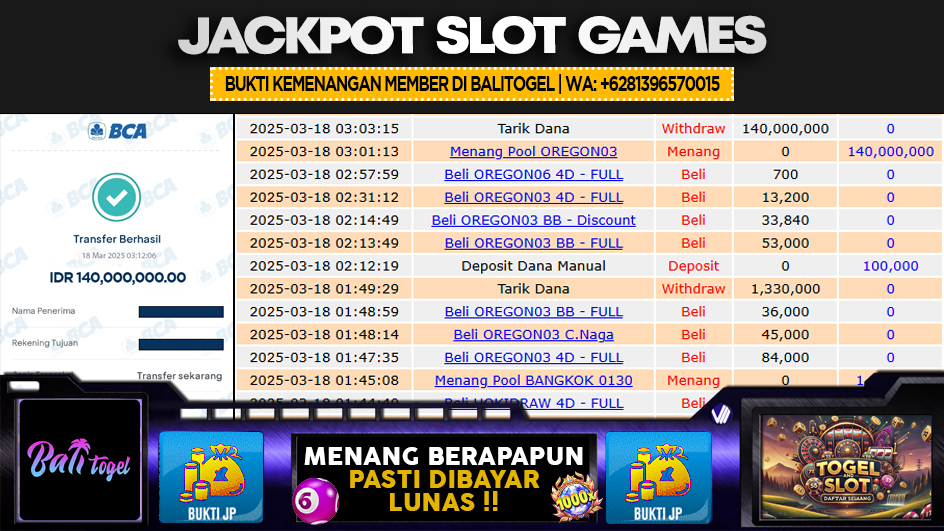 BALITOGEL | JP TOGEL 140 JUTA | MENANG PASTI DIBAYAR