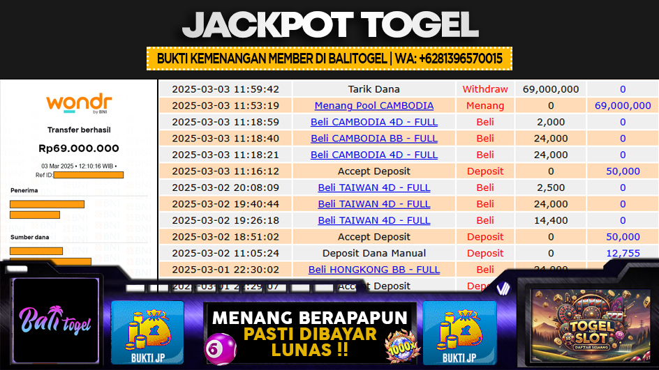 BALITOGEL | JP TOGEL 69 JUTA | MENANG PASTI DIBAYAR