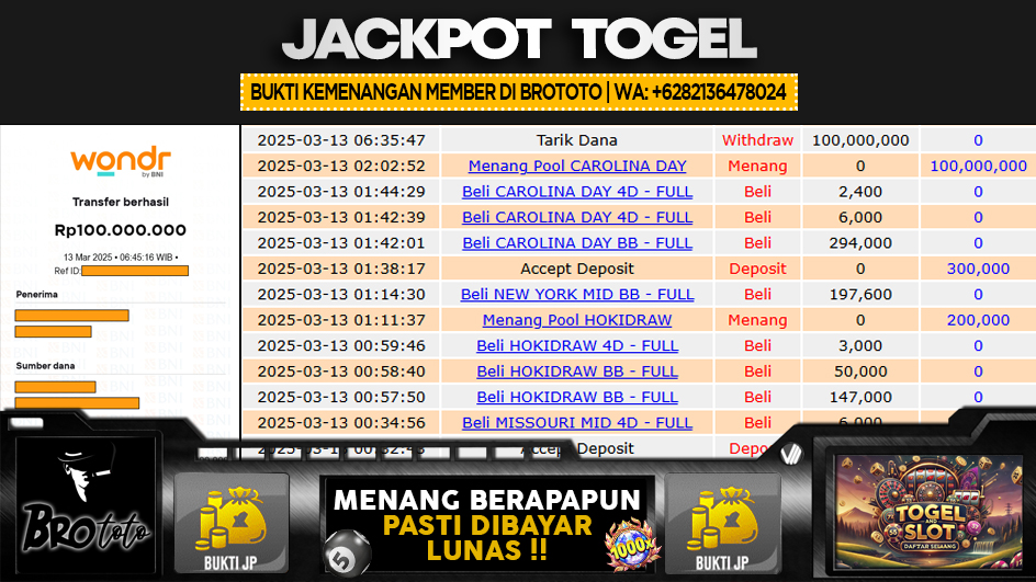 BROTOTO | JP TOGEL 100 JUTA | MENANG PASTI DIBAYAR